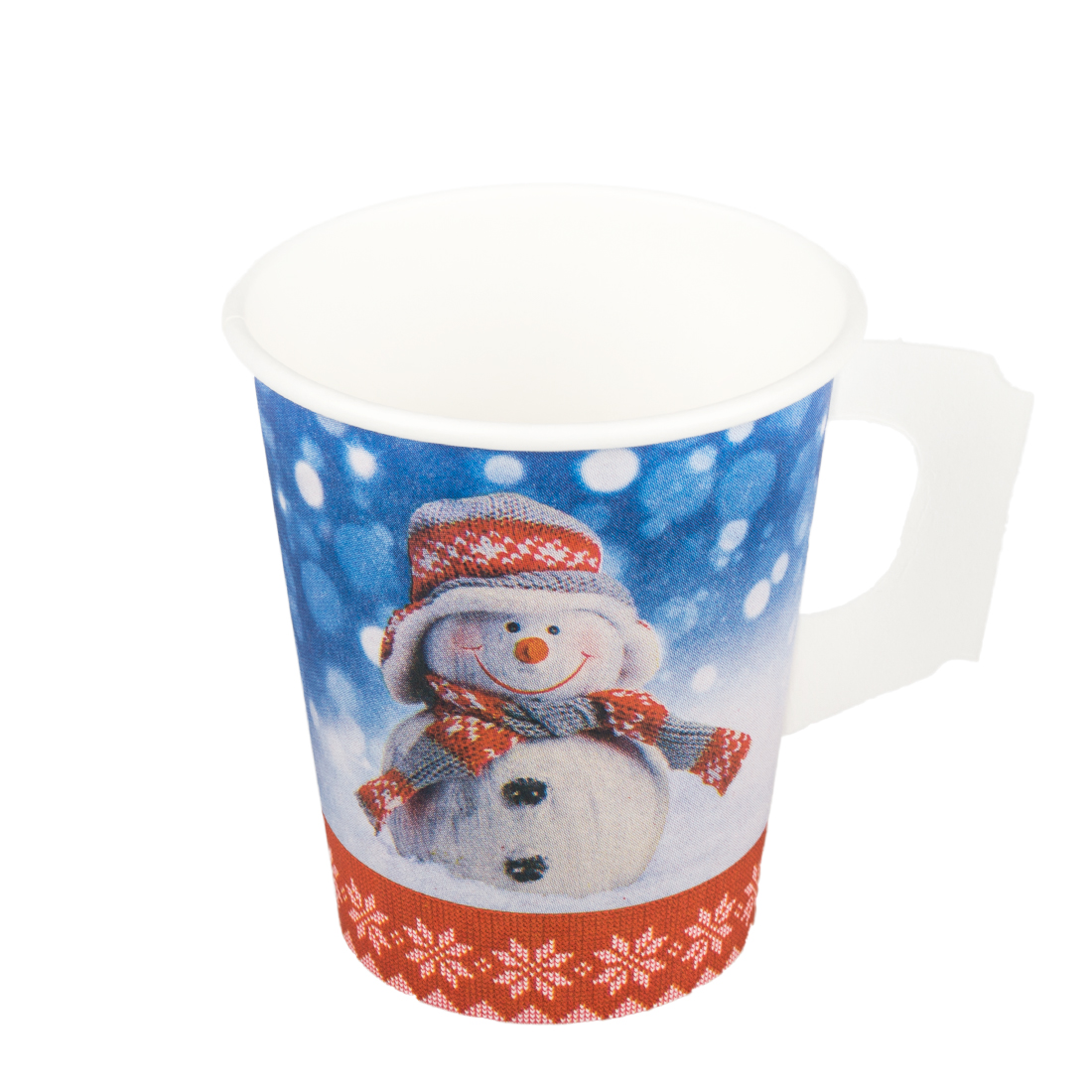 Pappbecher Snowman mit Henkel 200ml Pappbecher Snowman mit Henkel 200ml