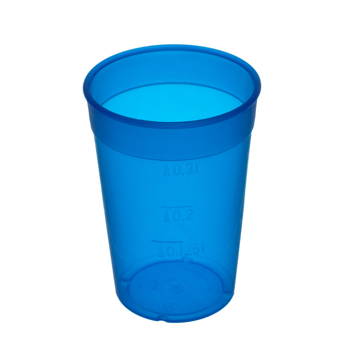 Mehrwegbecher PP mit Trinkrand blau 300ml