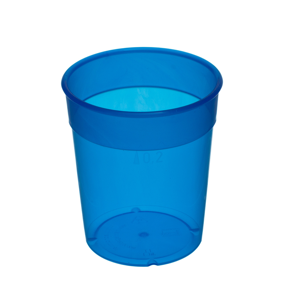 Mehrwegbecher PP mit Trinkrand blau 200ml