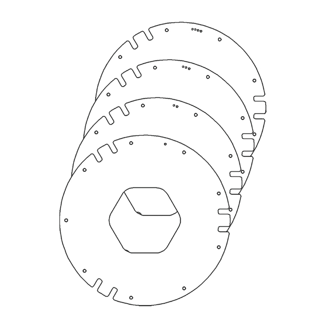 Gummilippenset weiß Ø101mm S-XL