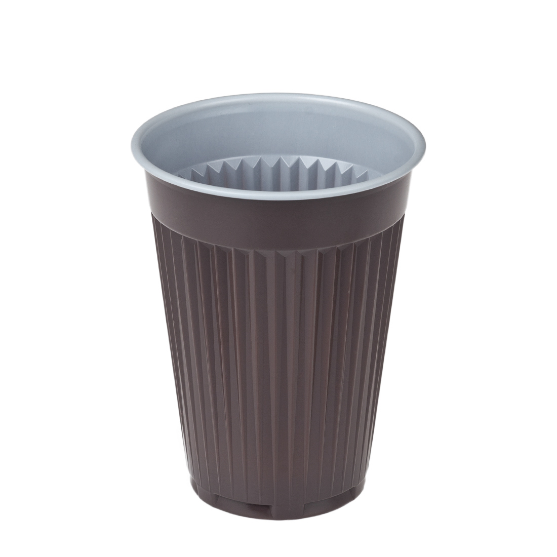122231-ps-automatenbecher-180ml Automatenbecher braun/weiß mit Längsrillen 180ml