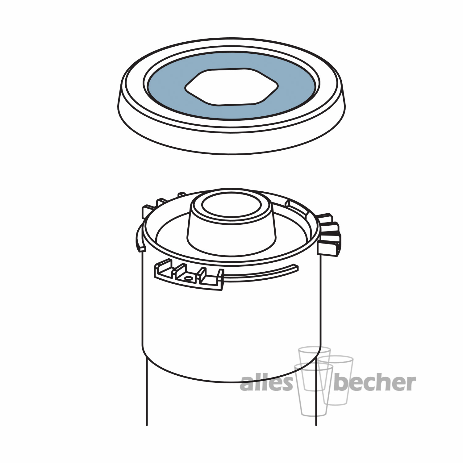 Becherspenderbox 3-fach large