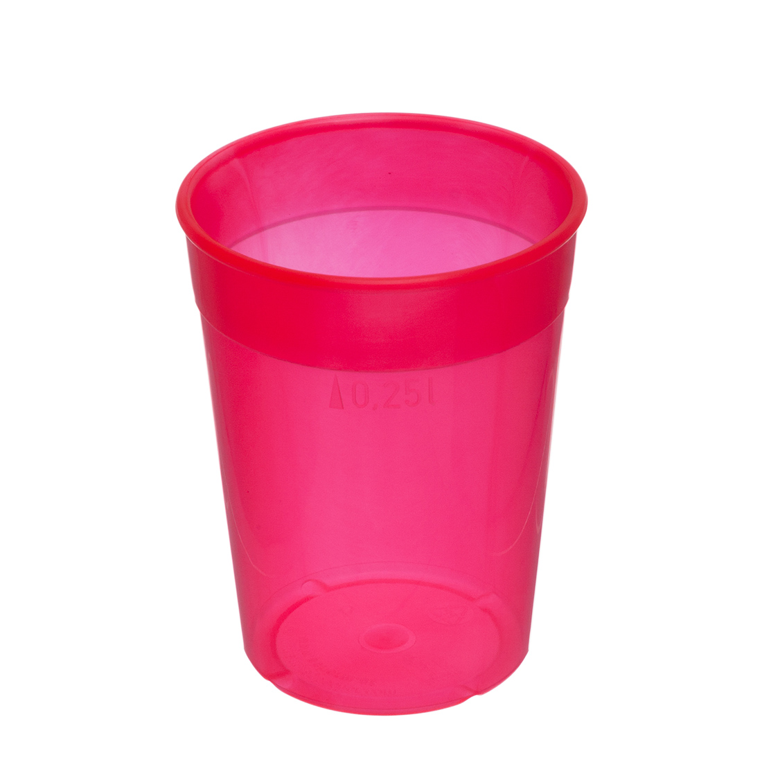 Mehrwegbecher PP mit Trinkrand rot 250ml