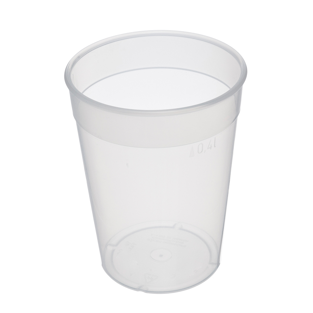 Mehrwegbecher mit Trinkrand transparent PP 400ml