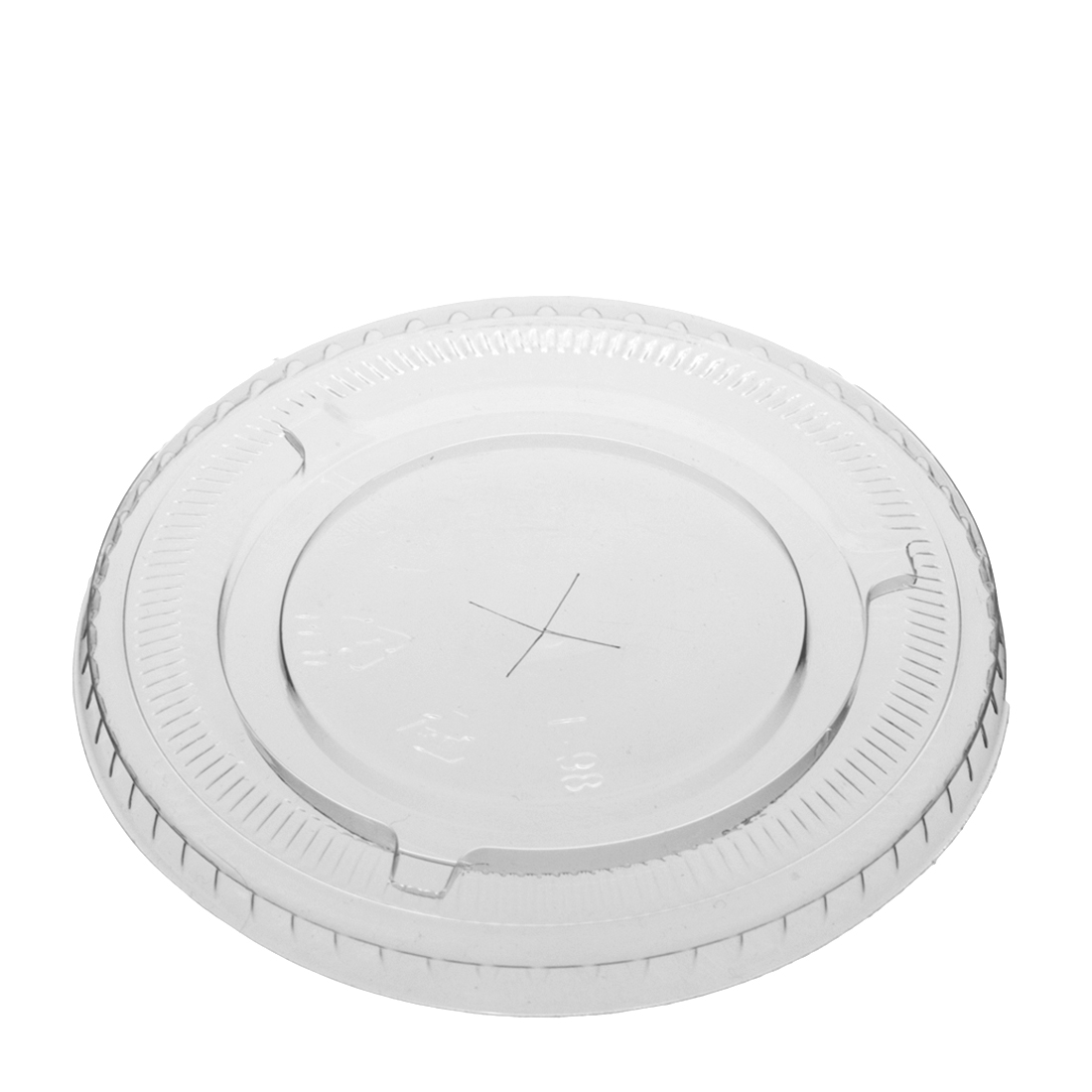 232757-Flachdeckel-fuer-apet-becher-95mm-mit-kreuzstanzung-thumbnail rPET Flachdeckel mit Kreuzstanzung Ø95mm